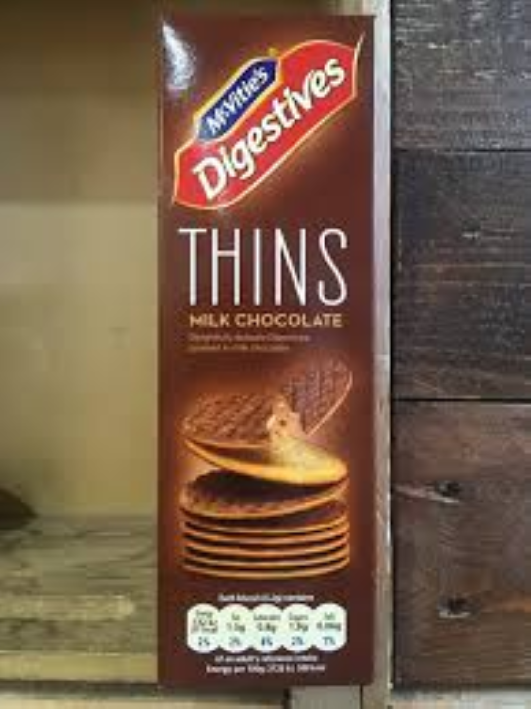 MCVITIES DIGESTIVE THINS MILK CHOCOLATE 180G